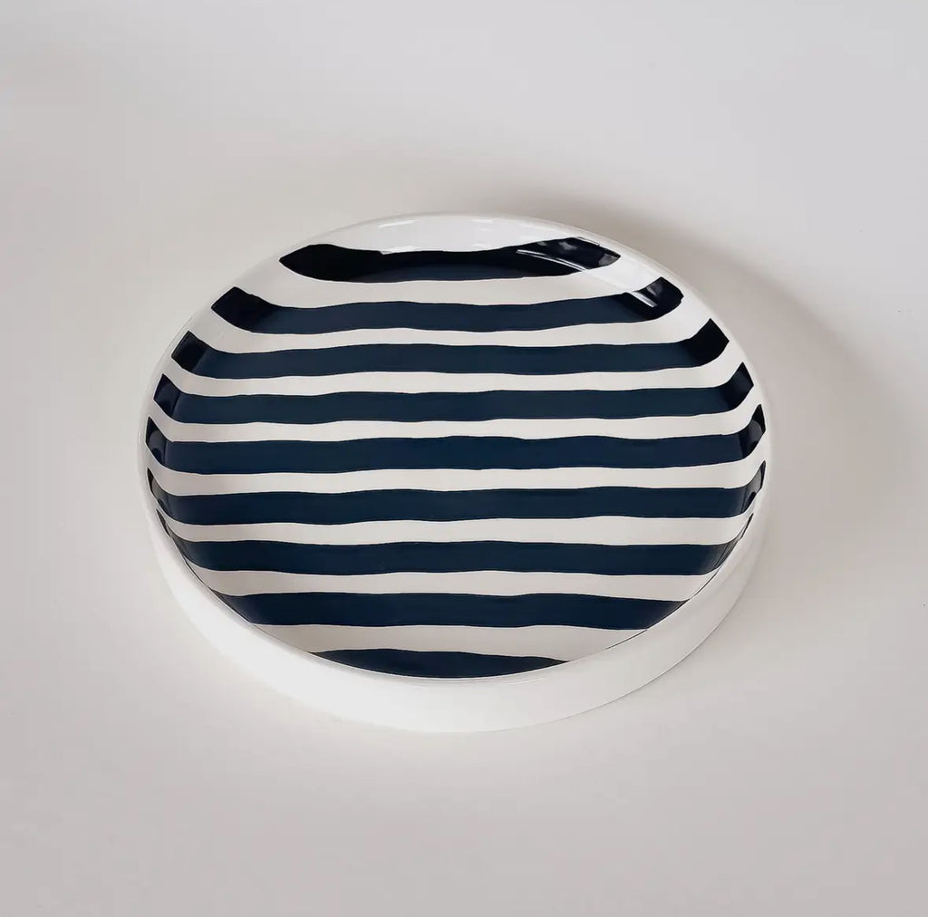 Assiettes stripes noir