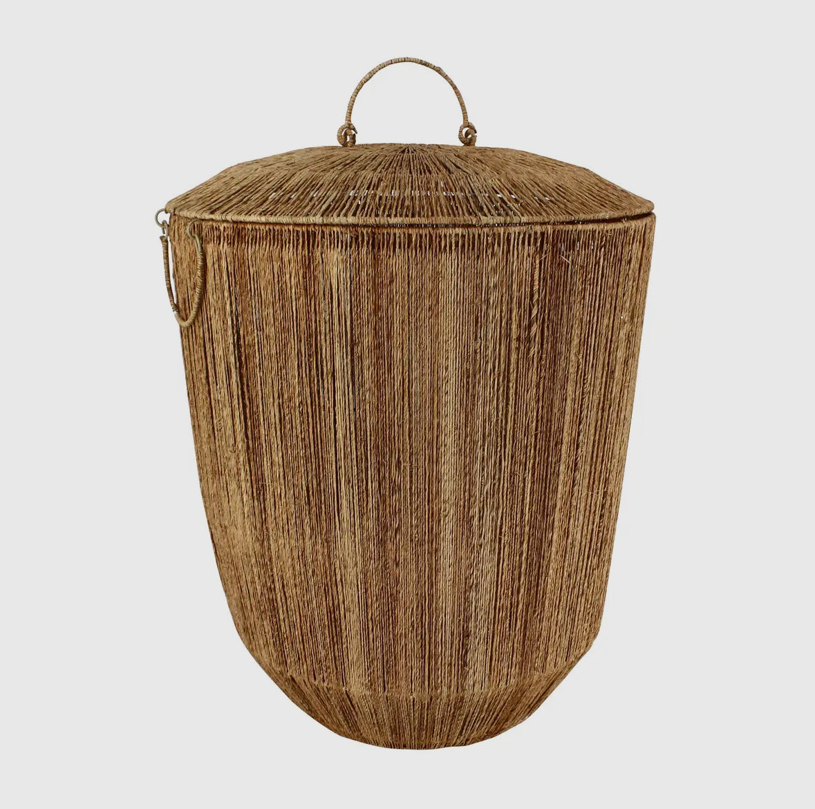 Panier en jute naturelle avec couvercle